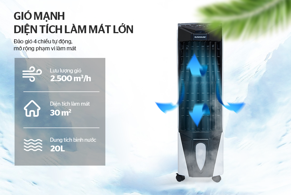 quạt điều hòa sunhouse shd7719 làm mát mạnh