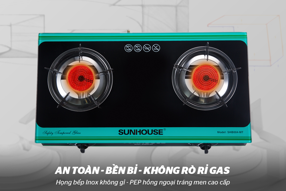 BẾP GAS DƯƠNG HỒNG NGOẠI SUNHOUSE SHB004MT 4