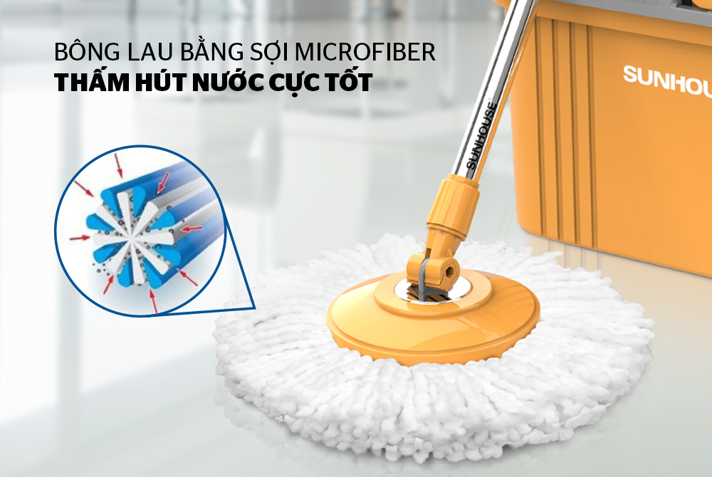 CÂY LAU NHÀ XOAY 360 ĐỘ SUNHOUSE KS-MO350I 4