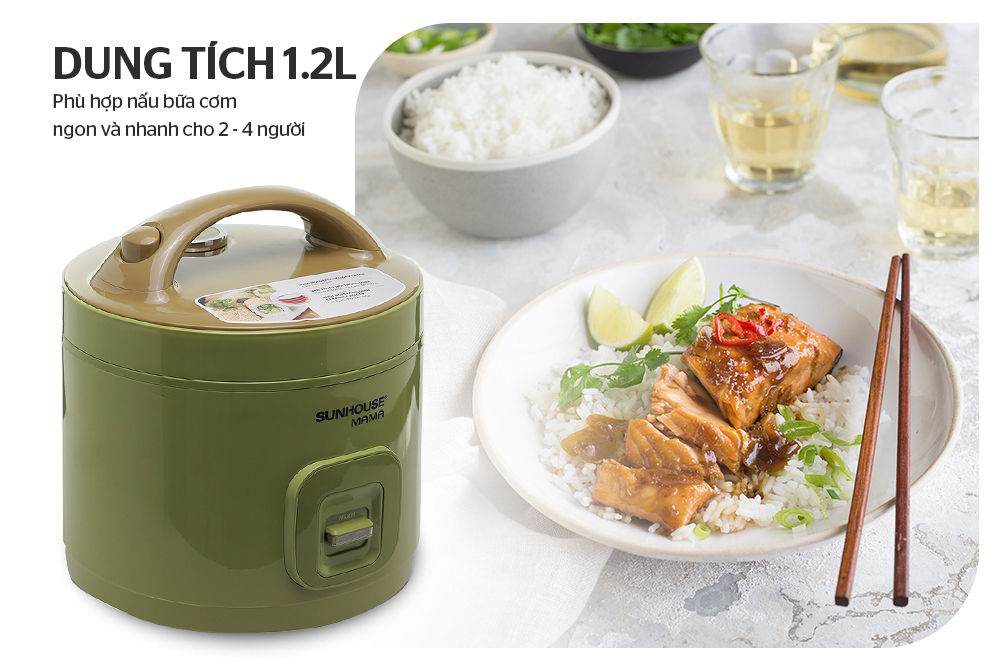 NỒI CƠM ĐIỆN 1.2L SUNHOUSE MAMA SHD8265G 6