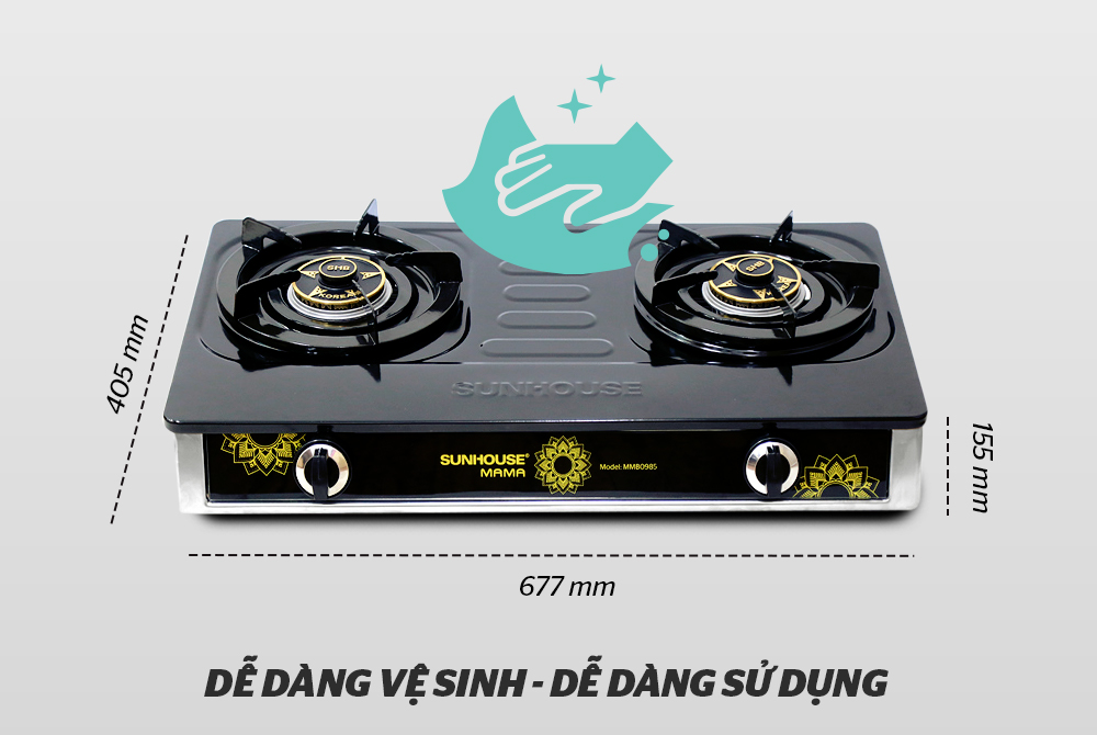 BẾP GAS DƯƠNG MẶT MEN SUNHOUSE MAMA MMB0985 6