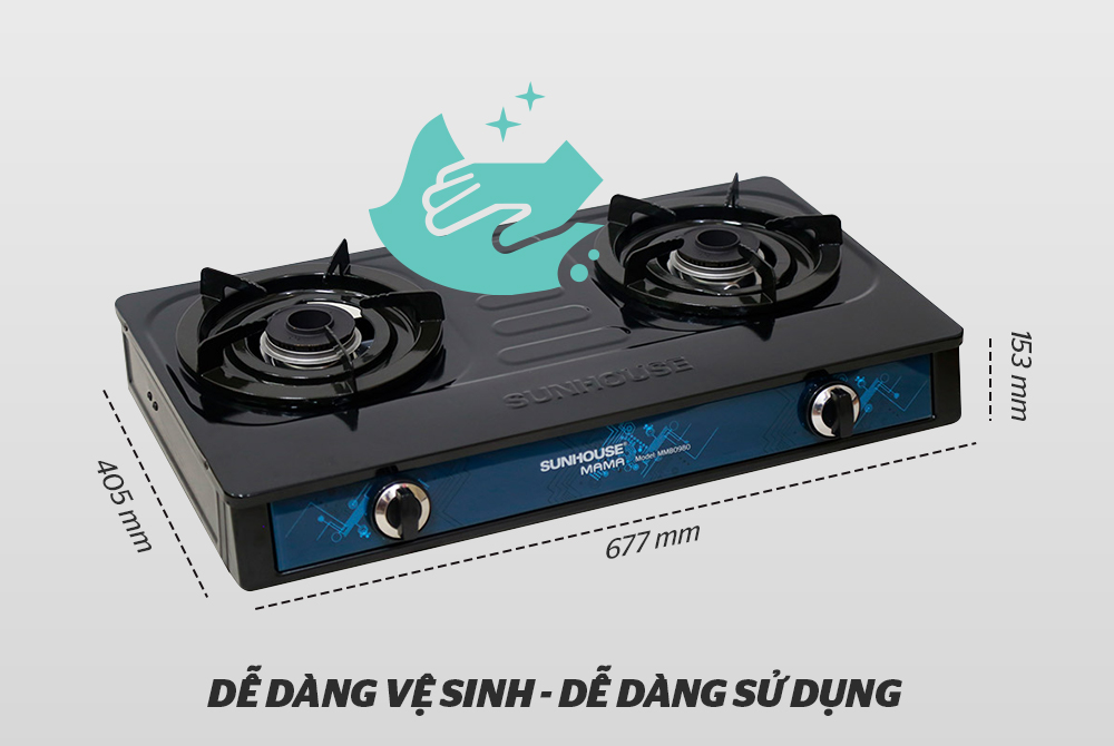 BẾP GAS DƯƠNG MẶT MEN SUNHOUSE MAMA MMB0980 6