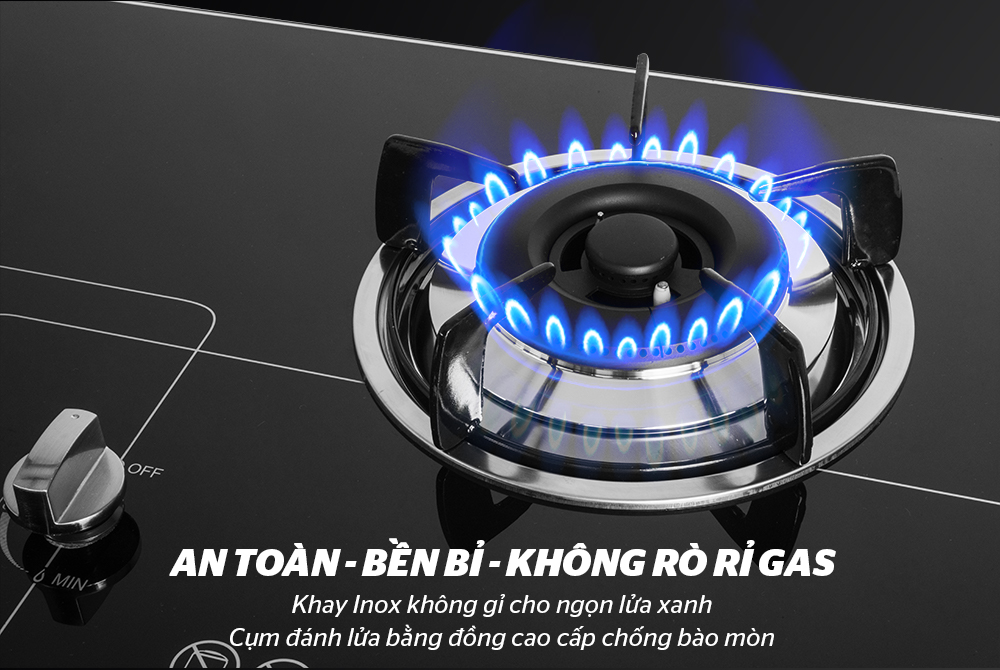 bếp gas âm kính sunhouse mama mmb6632 bền bỉ