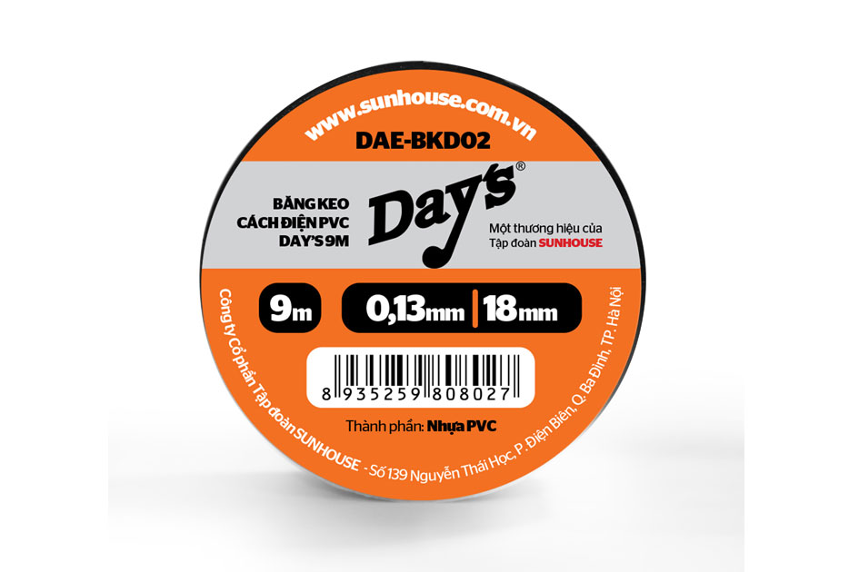 Băng keo cách điện PVC DAY’s 9M DAE-BKD02