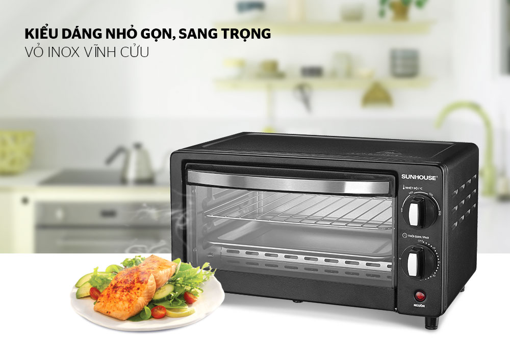 LÒ NƯỚNG 10L SUNHOUSE SHD4206 có kiểu dáng sang trọng hiện đại