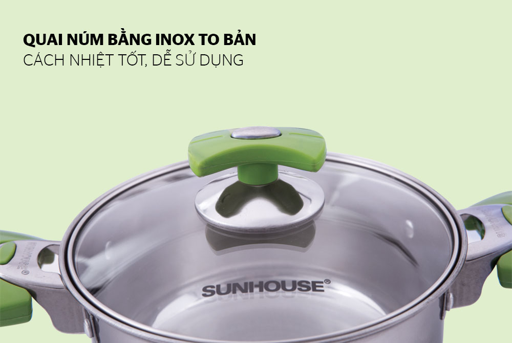 Bộ nồi inox 3 đáy SUNHOUSE SH336 03