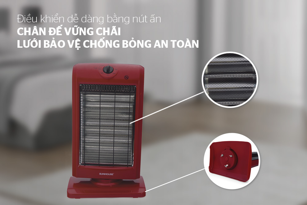 Sưởi điện 3 bóng halogen SUNHOUSE SHD7016 03