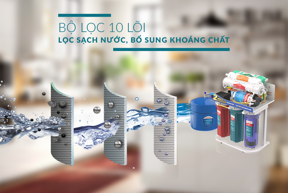 Máy lọc nước R.O không vỏ SUNHOUSE 10 lõi SHA88117KV 04