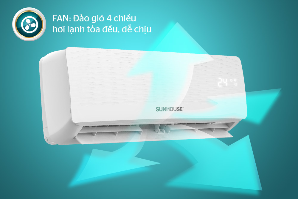 Điều hòa không khí một chiều 12000BTU đảo gió 4 chiều