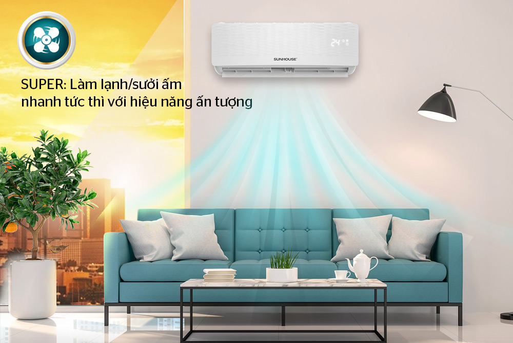 Điều hòa không khí hai chiều 18000BTU SUNHOUSE SHR-AW18H110 5