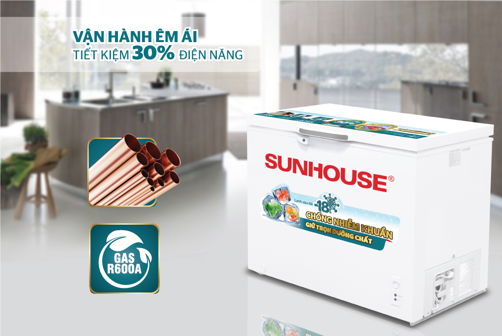 Tủ đông 1 ngăn 1 cánh SUNHOUSE SHR-F1433W1 2