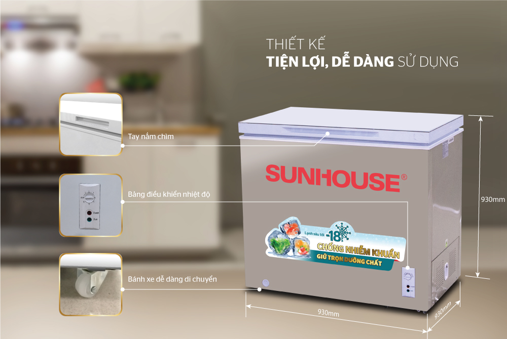 Tủ đông 1 ngăn 1 cánh SUNHOUSE SHR-F1233W1 5