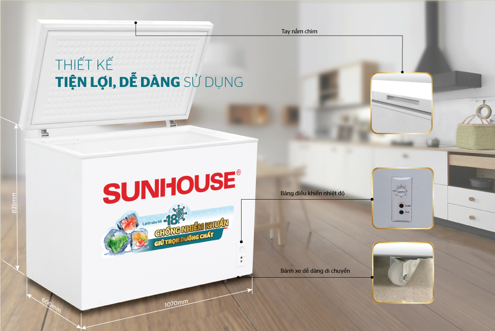 Tủ đông 1 ngăn 1 cánh SUNHOUSE SHR-F1353W1 5