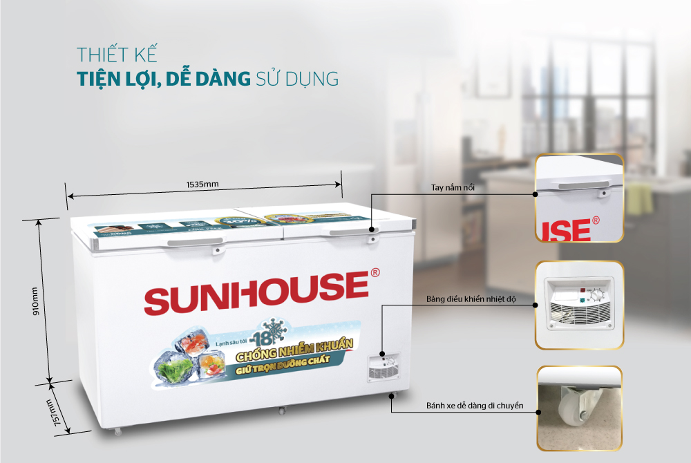 Tủ đông 2 ngăn 2 cánh SUNHOUSE SHR-F2572W2 5