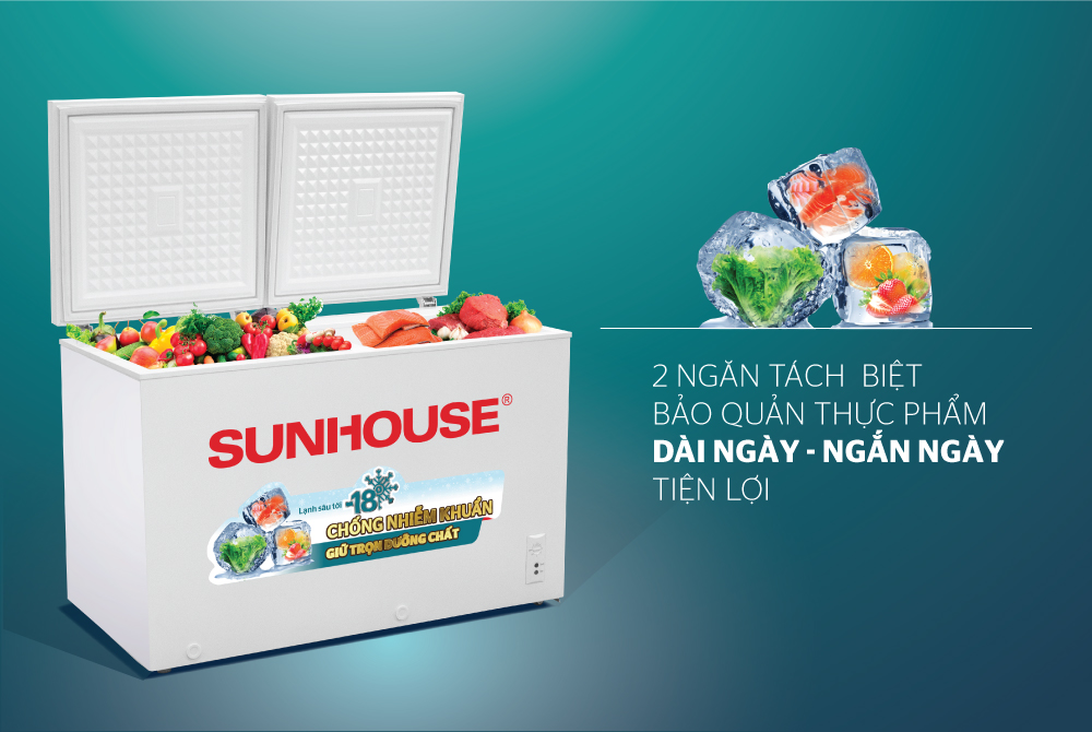 Tủ đông 2 ngăn 2 cánh SUNHOUSE SHR-F2472W2 4