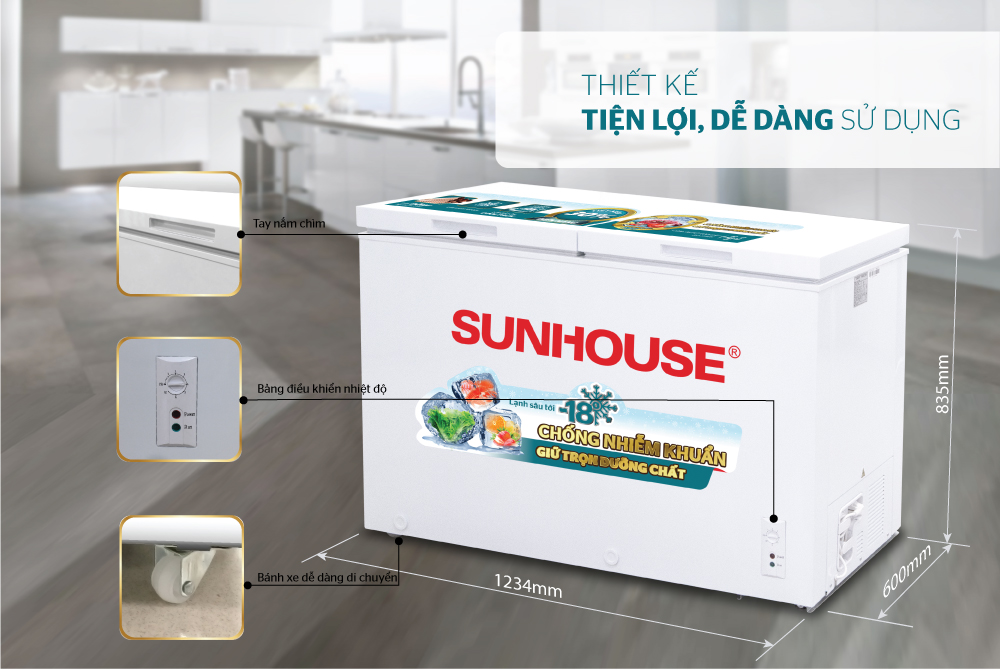 Tủ đông 2 ngăn 2 cánh SUNHOUSE SHR-F2412W2 5