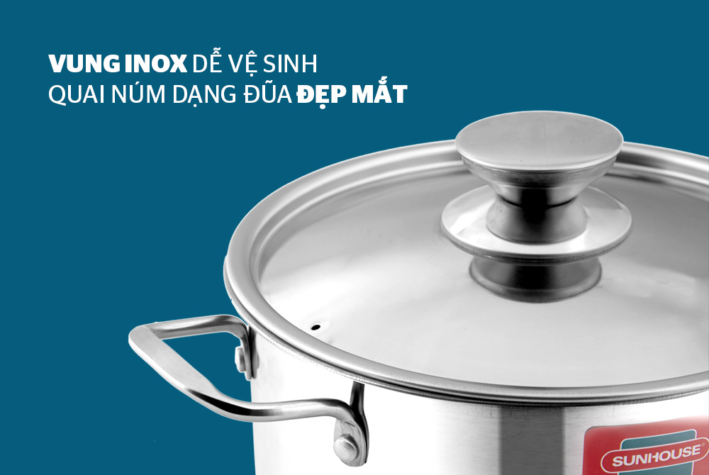 Bộ nồi inox 1 đáy SUNHOUSE SH114 2