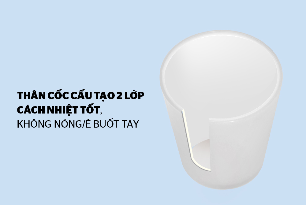 CỐC CÁCH NHIỆT 2 LỚP BIOZONE KB-CU310PW MÀU TRẮNG 3