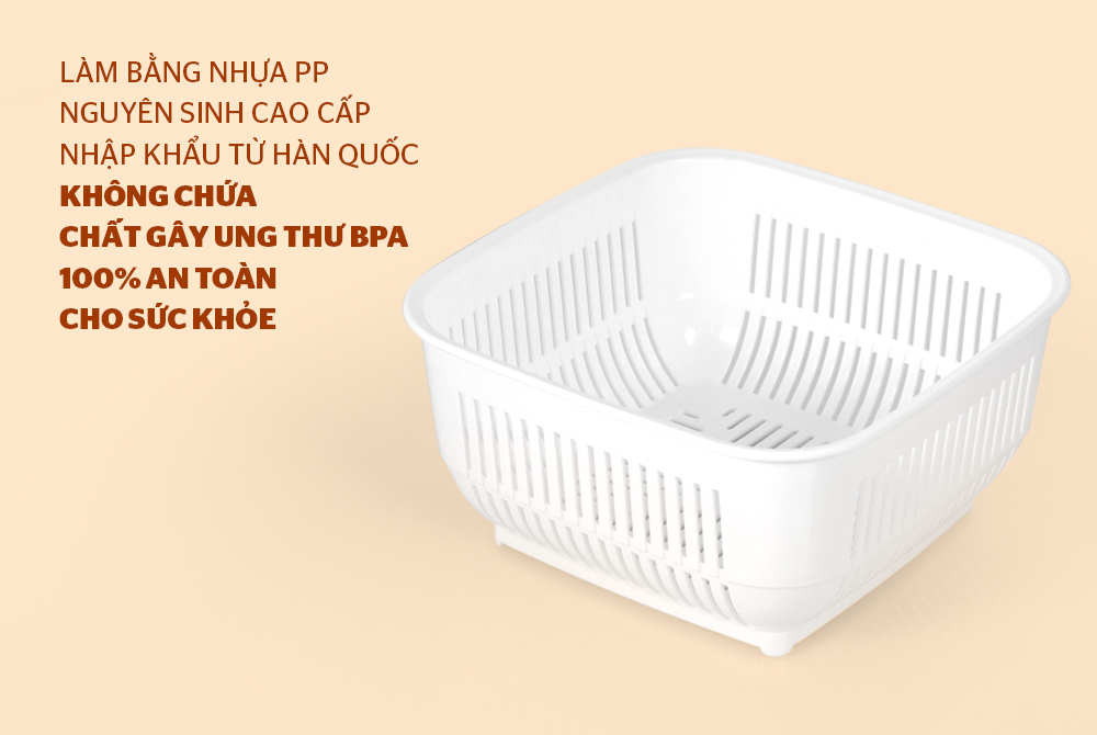 BỘ 5 RỔ ĐỰNG THỰC PHẨM BIOZONE 16CM KB-BA5B01W 1