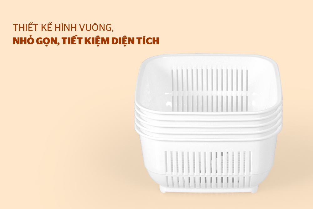 BỘ 5 RỔ ĐỰNG THỰC PHẨM BIOZONE 16CM KB-BA5B01W 2