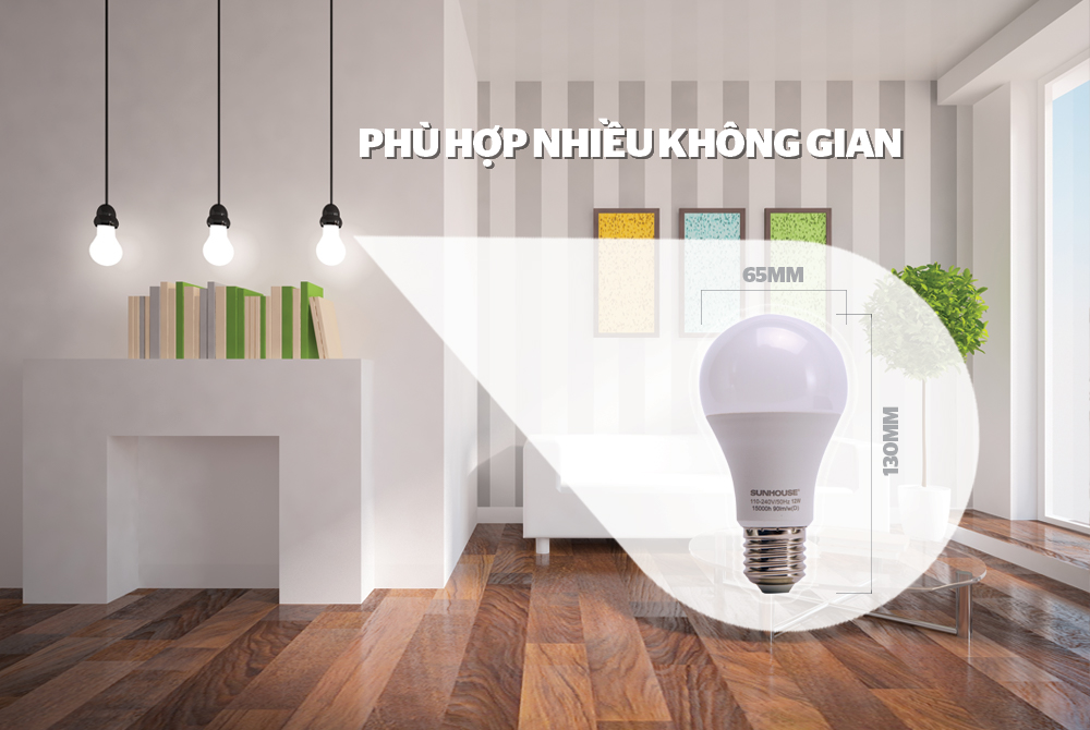 BỘ ĐÈN LED THÂN NHÔM SHE-LEDA60AL-A12W 3