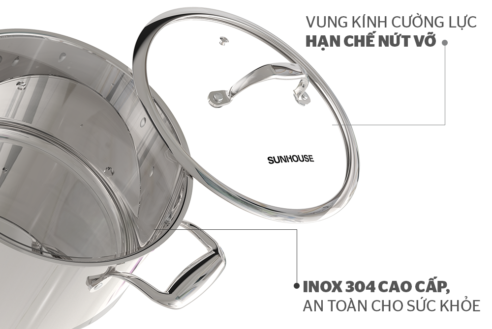 BỘ NỒI INOX 304 ĐA LỚP SUNHOUSE MAMA SHG2020-26 4