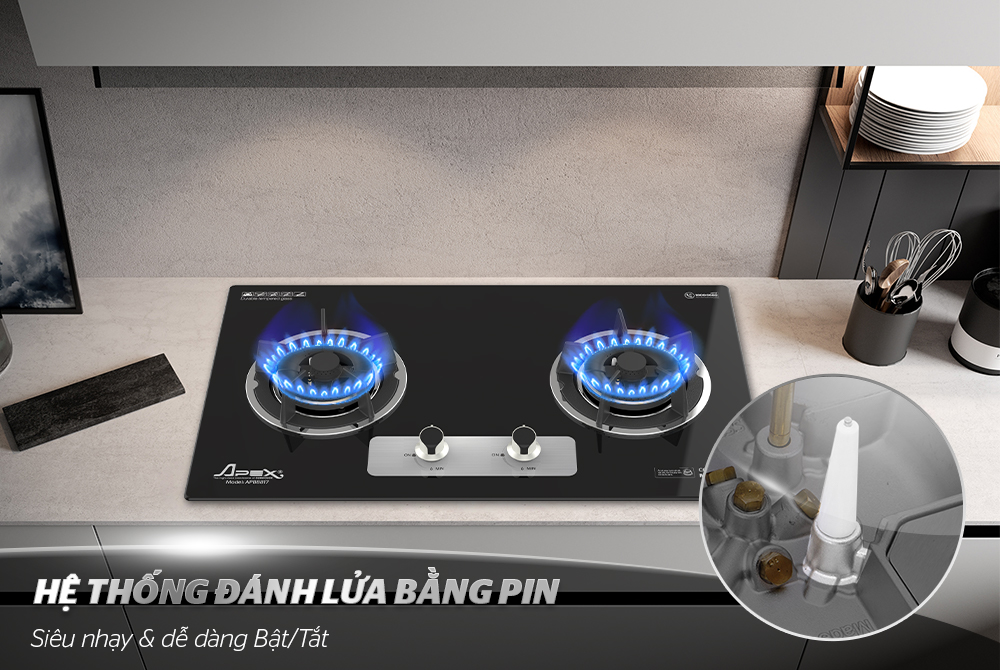 BẾP GAS ÂM KÍNH APEX APB8817 5