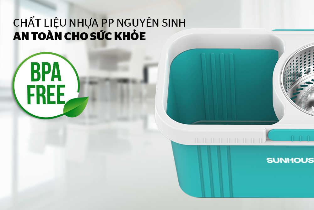 BỘ LAU NHÀ XOAY 360 ĐỘ SUNHOUSE KS-CL350PB 2