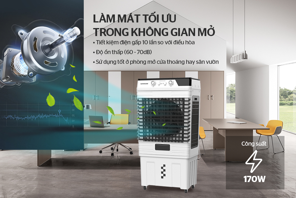 làm mát tối ưu cho không gian mở