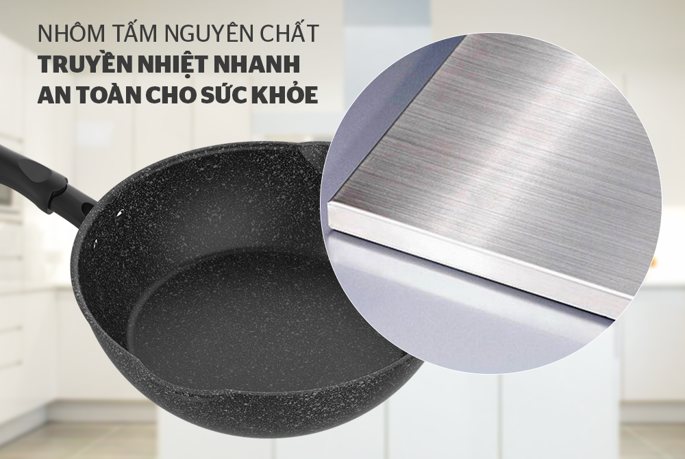 CHẢO SÂU ĐÁY TỪ MIỆNG RÓT SUNHOUSE SHS26MRD 6