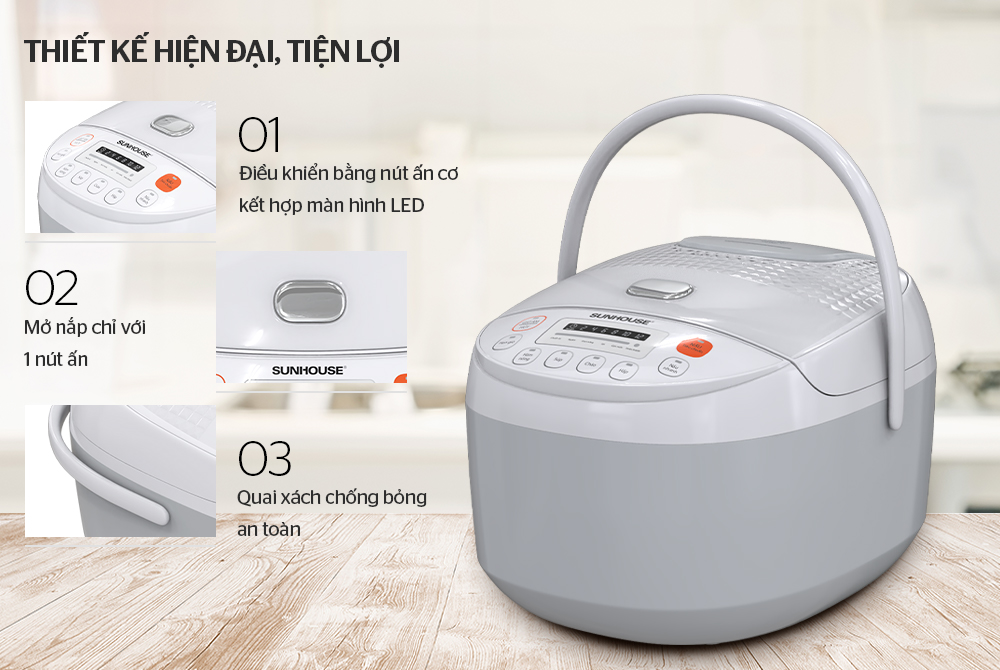 NỒI CƠM ĐIỆN TỬ 1.8L SUNHOUSE SHD8906 3