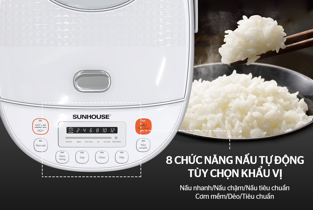 NỒI CƠM ĐIỆN TỬ 1.8L SUNHOUSE SHD8906 6