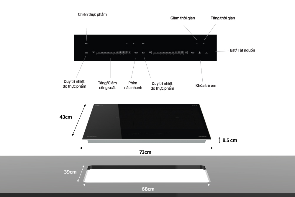 BẾP ĐÔI ĐIỆN TỪ SUNHOUSE SHB888-PLUS 1