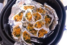 Cách làm ruột hàu nướng mỡ hành bằng nồi chiên không dầu béo thơm
