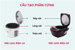 So sánh nồi cơm điện cơ và điện tử. Nên mua nồi cơm điện cơ hay điện tử?
