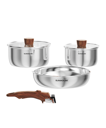Bộ nồi inox nguyên khối cán rời Sunhouse Healthy SHG831