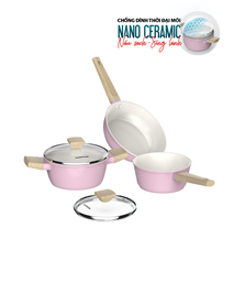 Bộ nồi phủ sứ Nano đáy từ Sunhouse Healthy SHG7979MP2